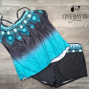 Rose Gal Plus Size Boyshort Tankini Swimsuit Size 4XL